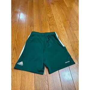 Boys Adidas ClimaLite Shorts Athletic Soccer Training green White Stripes YSM